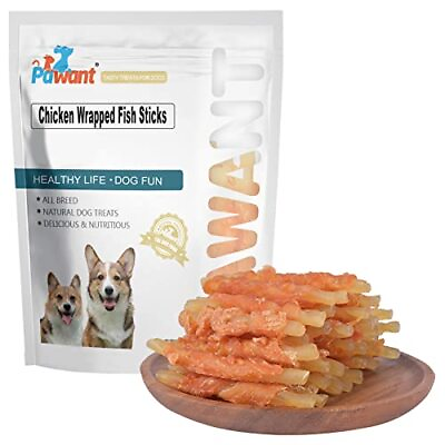 #ad Dog Treats Soft Chews Rawhide Free Chicken Wrapped Cod Sticks for Puppy Train... $31.84