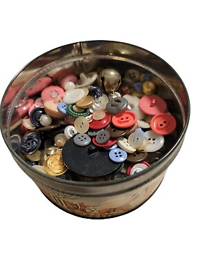 #ad Tin Of Old Vintage Antique To Now Buttons $15.29
