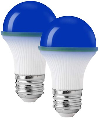 #ad 2Pk Blue Light Bulb 40 watt Equivalent UL Listed 3W A15 e26 waterproof Outdoor $14.99