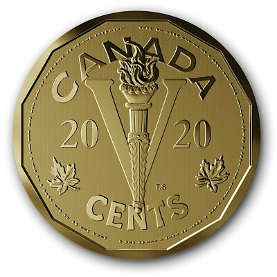 #ad 🇨🇦 2020 Big Bronze 5 Cents Canadian Coin large size 50mm Victory Nickel UNC $199.00