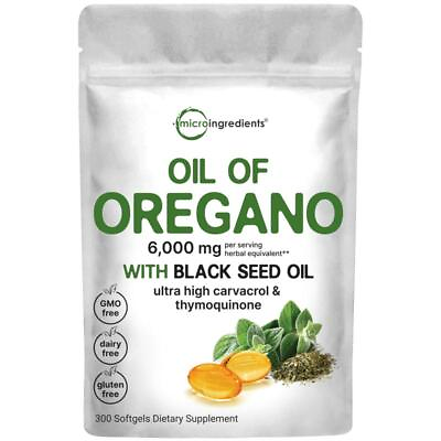 #ad Oregano Oil with Black Seed Oil 300 softgels $25.70