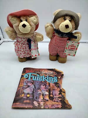 #ad 1986 Wendy#x27;s Furskins Bears Hattie amp; Dudley with book 🧸 $14.99