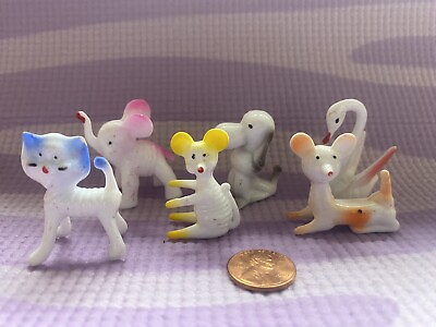 #ad 1970#x27;S MILK WHITE PLASTIC CRYSTAL PETS VINTAGE COLLECTIBLE ANIMALS SNOOPY $6.99