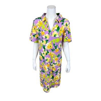#ad Isaac Mizrahi Women#x27;s Tall Plus Printed Floral Dress Lilac T1X Size $15.00