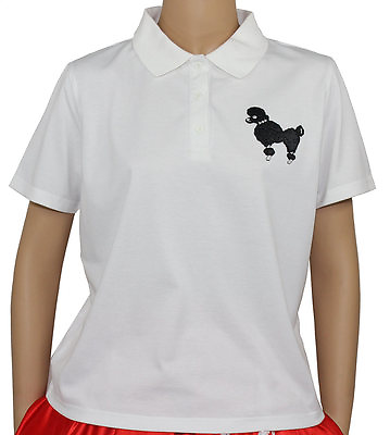 #ad New 50s Style White Poodle Shirt Adult Size LARGE $23.95