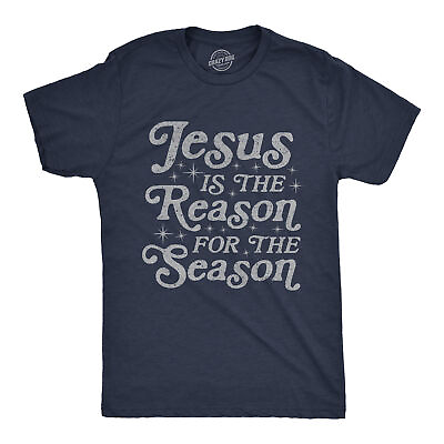 #ad Mens Jesus Is The Reason For The Season Tshirt Cute Christmas Graphic Novelty $9.50