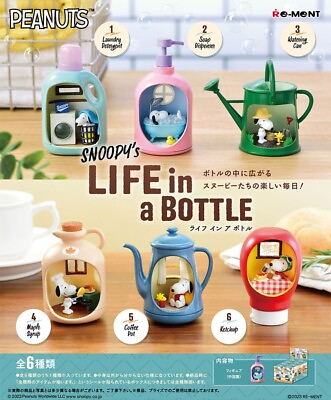 #ad RE MENT SNOOPY#x27;s LIFE in a BOTTLE 6 Pack BOX Complete Set New Japan $50.49
