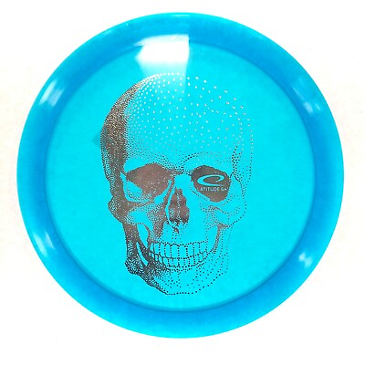 #ad DISC GOLF LATITUDE 64 HAPPY SKULL STAMP OPTO X MUSKET 173g BLUE W SILVER FOIL $25.19