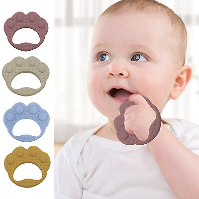 #ad Baby Toddler Teether Soft Silicone Dog Paw Shape Baby Teethers Food Grade $7.09