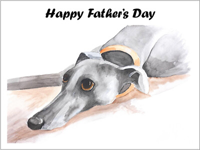#ad Fathers Day Card Greyhound Whippet Lurcher Italian Gift CUSTOM TEXT Gifts GBP 4.99