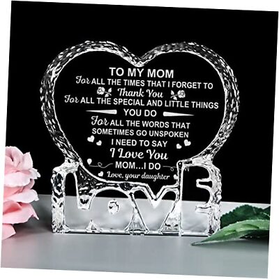 #ad Engraved Heart shaped Crystal Gifts For Mom Custom Crystal Mom Daughter $25.09