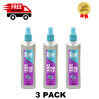 #ad Rave 4X Mega Hold Non Aerosol Hair Spray All Weather Protection Pack of 3 $12.15
