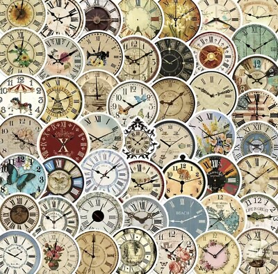 #ad 10pcs New Victorian Steampunk Clock Stickers Scrapbooking journal Christmas Gift $2.99