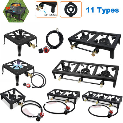 #ad Portable 1 2 3 Double Burner Cast Iron Propane Gas Stove Outdoor Camping Cooker $20.00