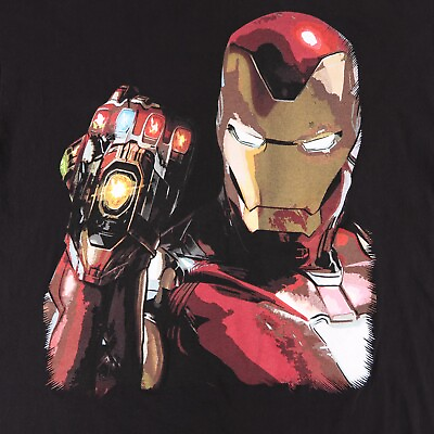 #ad Marvel Comics Avengers Endgame Iron Man Black T Shirt Size XL $14.99