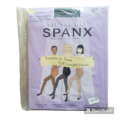 #ad Spanx Pantyhose Tights Super Control Black All The Way Sara Blakely Size E C $18.90