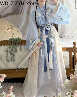 #ad Hanfu Dress Ancient Chinese Traditional Hanfu Fairy Cosplay Costume Plus Size $105.98
