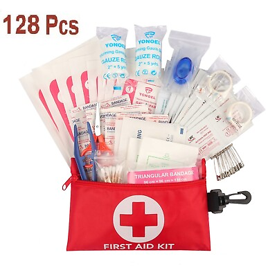 #ad 128 Pcs First Aid Kit Medical Emergency Trauma Military Survival Travel Portable $11.08