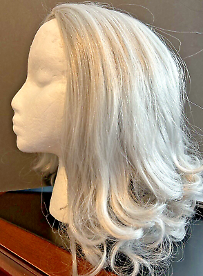 #ad Grey Long Layered Wig for Women Silver Wavy Adjustable $29.95
