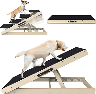 #ad Dog Ramp Adjustable Steps for High Bed Folding Stairs Beds Small amp; Large Dogs $146.65