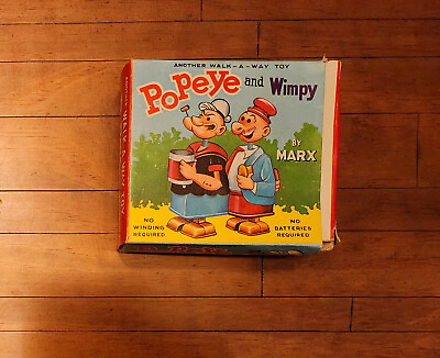 #ad 1964 Vintage Marx Popeye amp; Wimpy Walk a Way Toy in Box $144.99