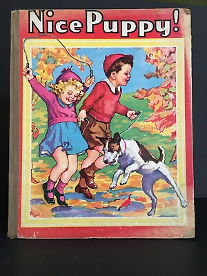 #ad 1943 Nice Puppy Children#x27;s Book Beautiful Graphics $9.99