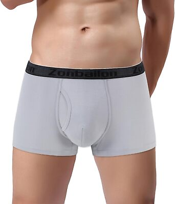 #ad ZONBAILON Mens Trunks Short Boxer Briefs Open Fly Big Pouch Bamboo Underwear AU $19.44
