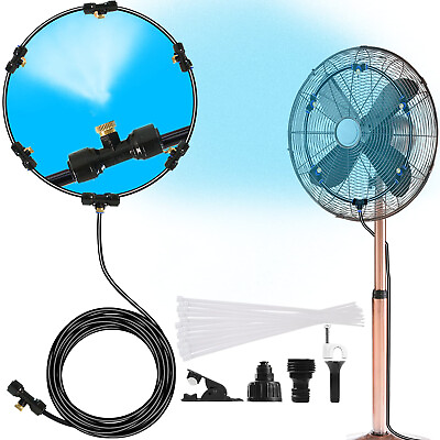 #ad Misting Cooling System Fan Cooler Outdoor Patio Garden Water Mist Nozzles 19.6FT $9.85