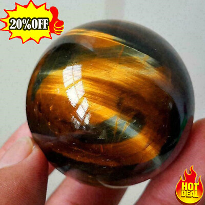 #ad Natural Rare Tiger Eye Crystal Ball Gemstone Sphere Stone Healing HOT $2.23