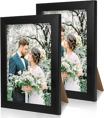 #ad 2 Pack 5X7 Picture Frame Picture Frame Black Plastic 5X7 Frame for Tabletop $8.99