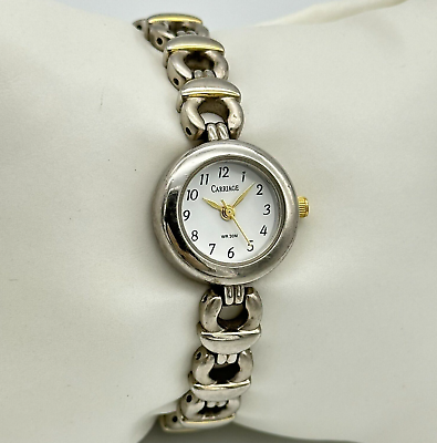 #ad Women#x27;s CARRIAGE Timex Classic Petite Two Tone Dress Casual Bracelet Watch White $12.99