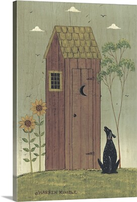 #ad Outhouse with Dog Canvas Wall Art Print Home Decor $379.99