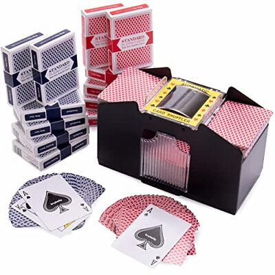 #ad 1 to 4 Deck Automatic Poker Card Shuffler amp; 12 Decks of Poker Cards Battery ... $44.94