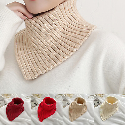 #ad Women Warm Neck Warmer Elastic Wool Knit Ring Neck Scarf Detachable Collar amp; $4.49