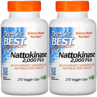 #ad Doctor#x27;s Best Pack of 2 Nattokinase 2000 FUs 270 Veggie Caps $69.27