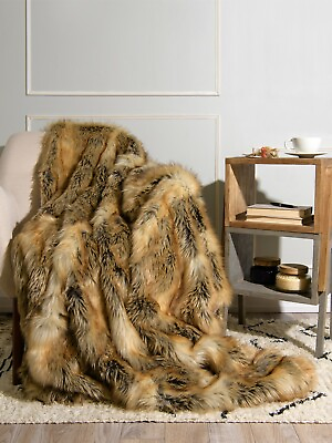 #ad Faux Fur Throw Blanket $48.99