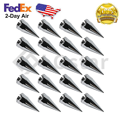 20PCS 33mm Thread on Spiked Lug Nut Covers ABS Chrome Plastic For Semi Truck $38.49