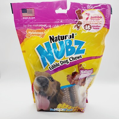 #ad Nylabone Natural Nubz Jumbo Edible Bacon Flavor Dog Chew Treats 7 Count $15.99
