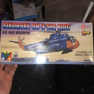 #ad Sikorsky Sh 3 Sea King Us Navy Helicopter Lindberg 1 72 C $39.99
