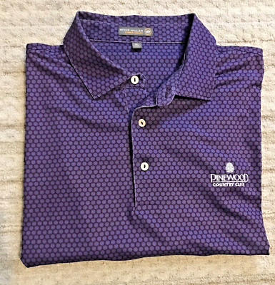#ad Peter Millar Summer Comfort Purple Golf Polo Pinewood Country Club XL $27.50