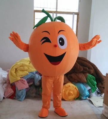 #ad Orange Mascot Costume Suit Cosplay Party Game Dress Outfit Advertising Halloween $195.44