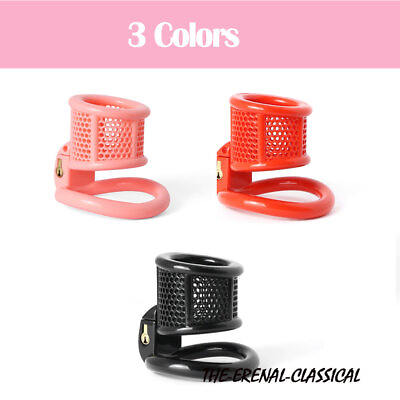 #ad 3D Printed Honeycomb Pink Mamba Cage Chastity Device Ring Cobra Chastity Cage $39.96