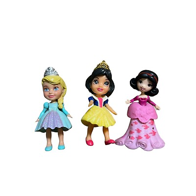 #ad 3 Little Disney Toddler Mini Princess Dolls Snow White Frozen 3quot; $6.99