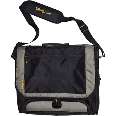 #ad Targus Laptop Messenger Bag Shoulder Strap Top Handle Flap Over Clasp Black $15.00