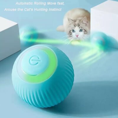 #ad Self moving Smart Cat Toys Automatic Rolling Ball Electric Cat Toys Pet Training $10.92