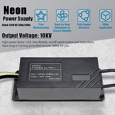 #ad 10KV 30mA Transformer Neon Light Sign Electronic Power Supply Rectifier 120V AC $43.19