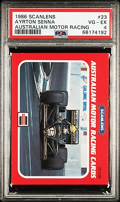 #ad 1986 Scanlens Australian Motor Racing Ayrton Senna Rookie Card RC #23 AU $150.00