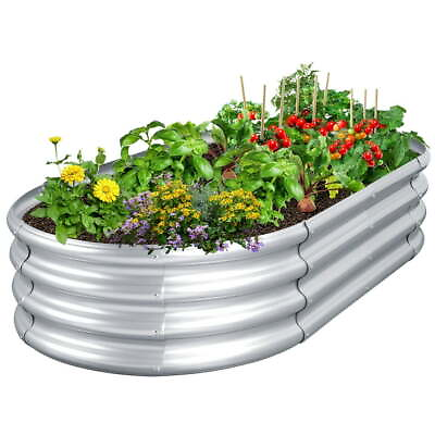 #ad Galvanized Raised Garden Beds for Vegetables Large Metal Planter Box Flower Herb $37.79
