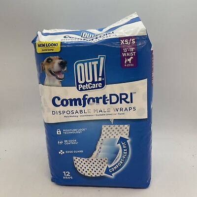 #ad OUT Disposable Male Dog Diapers Ultra Absorbent Leak Proof Disposable 12Wraps $12.59