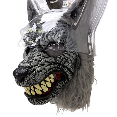 #ad Halloween Wolf Head Face Mask Werewolf Moving Mouth Cosplay Costume Horror Prop $36.99